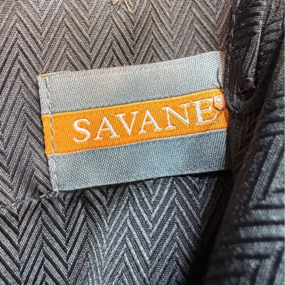 Savane Mens Dress Pants Size 36x30 Gray Classic Fit Herringbone Formal Straight - Picture 2 of 12